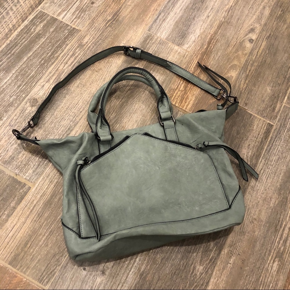 Violet Ray Gray Faux Leather Handbag